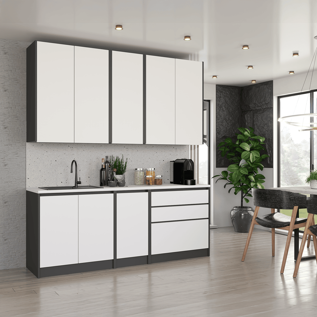 Zestaw Mebli Kuchennych Bezuchwytowy 200 cm