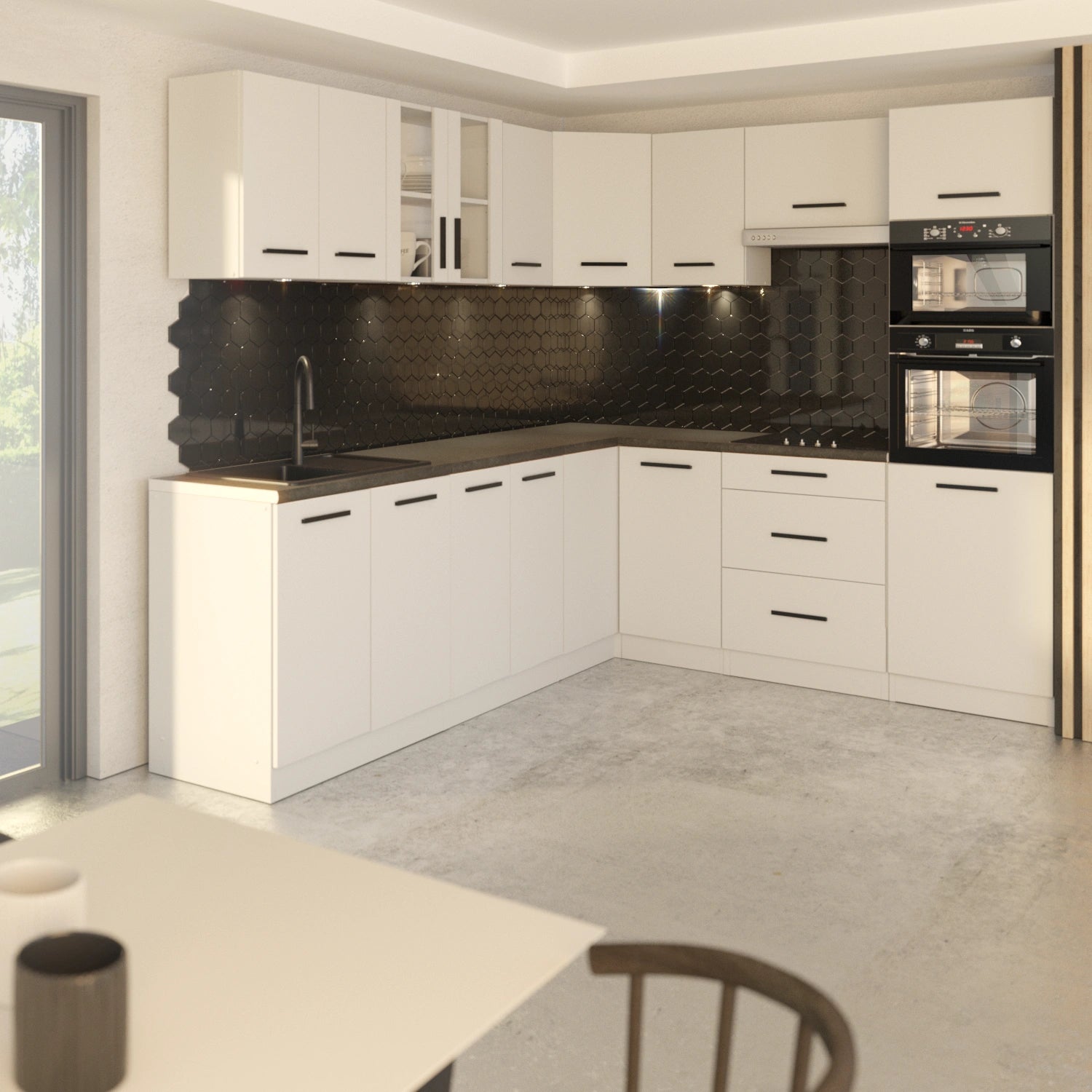 Kuchnia narożna słupek 460 cm